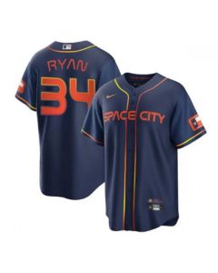 Men's Houston Astros #34 Nolan Ryan 2022 Navy City Connect Cool Base Stitched Jersey (Navy)
