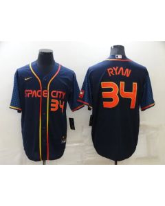 Men's Houston Astros #34 Nolan Ryan 2022 Navy City Connect Cool Base Stitched Jersey