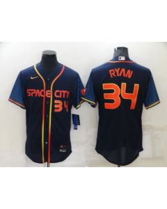Men's Houston Astros #34 Nolan Ryan 2022 Navy City Connect Flex Base Stitched Baseball Jersey