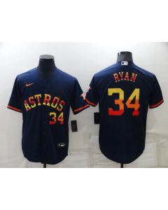 Men's Houston Astros #34 Nolan Ryan 2022 Navy Cool Base Stitched Jersey