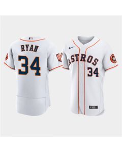 Men's Houston Astros #34 Nolan Ryan White 60th Anniversary Flex Base Stitched Baseball Jersey