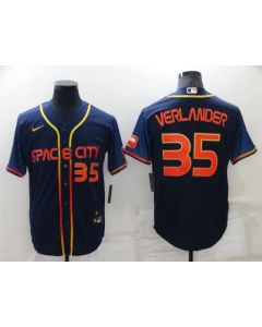 Men's Houston Astros #35 Justin Verlander 2022 Navy City Connect Cool Base Stitched Jersey