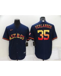 Men's Houston Astros #35 Justin Verlander 2022 Navy Cool Base Stitched Jersey (Navy)