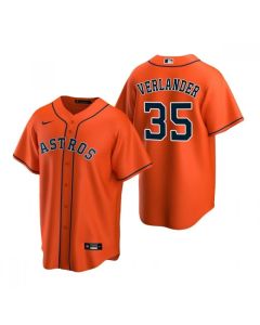 Men's Houston Astros #35 Justin Verlander Orange Cool Base Stitched Jersey