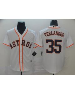 Men's Houston Astros #35 Justin Verlander White Cool Base Stitched MLB Jersey