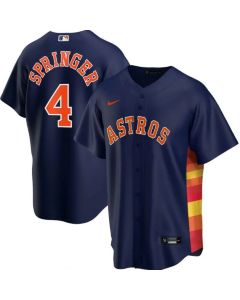 Men's Houston Astros #4 George Springer Navy Cool Base Stitched MLB Jersey (Navy)