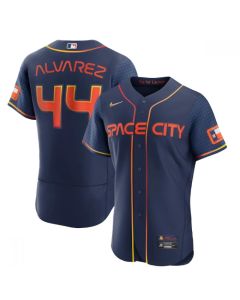 Men's Houston Astros #44 Yordan Alvarez 2022 Navy City Connect Flex Base Stitched Baseball Jersey (Navy)