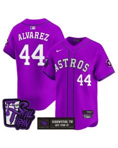Men's Houston Astros #44 Yordan Alvarez DJ Screw Still Tippin Purple Patch Vapor Limited Stitched Baseball Jersey