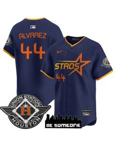 Men's Houston Astros #44 Yordan Alvarez Navy 2025 City Connect Limited Stitched Baseball Jersey (Navy)