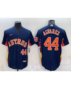 Men's Houston Astros #44 Yordan Alvarez Navy With Patch Cool Base Stitched Jersey (Navy)