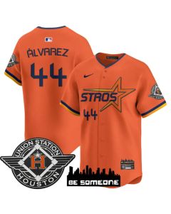 Men's Houston Astros #44 Yordan Alvarez Orange 2025 City Connect Limited Stitched Baseball Jersey