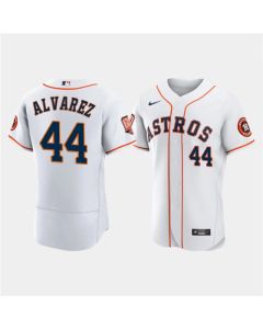 Men's Houston Astros #44 Yordan Alvarez White 60th Anniversary Flex Base Stitched Baseball Jersey