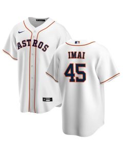 Men's Houston Astros #45 Tatsuya Imai White Home Replica Jersey (White)