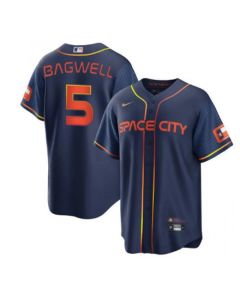 Men's Houston Astros #5 Jeff Bagwell 2022 Navy City Connect Cool Base Stitched Jersey