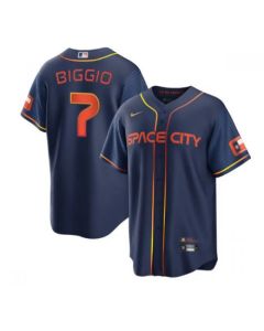 Men's Houston Astros #7 Craig Biggio 2022 Navy City Connect Cool Base Stitched Jersey (Navy)