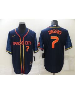 Men's Houston Astros #7 Craig Biggio 2022 Navy City Connect Cool Base Stitched Jersey