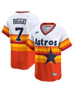 Men's Houston Astros #7 Craig Biggio Nike White Throwback Cooperstown Collection Limited Player Jersey (White)