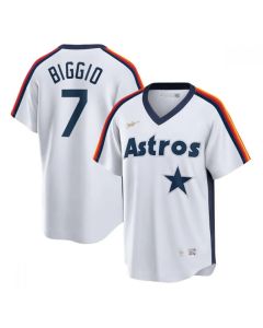 Men's Houston Astros #7 Craig Biggio White Cool Base Stitched Jersey