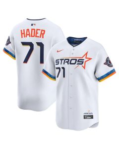 Men's Houston Astros #71 Josh Hader White 2025 City Connect Limited Stitched Baseball Jersey (White)