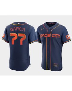 Men's Houston Astros #77 Luis Garcia 2022 Navy City Connect Flex Base Stitched Baseball Jersey (Navy)