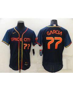 Men's Houston Astros #77 Luis Garcia 2022 Navy City Connect Flex Base Stitched Baseball Jersey