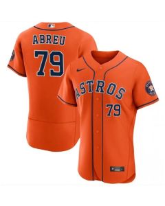 Men's Houston Astros #79 Jose Abreu Orange Flex Base Stitched Jersey