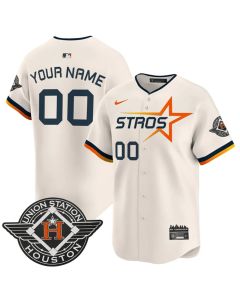 Men's Houston Astros Active Player Custom Cream 2025 City Connect Limited Stitched Baseball Jersey (Cream)