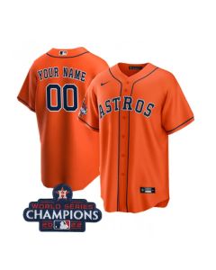 Men's Houston Astros ACTIVE Player Custom Orange 2022 World Series Champions Cool Base Stitched Baseball Jersey