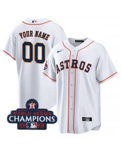 Men's Houston Astros ACTIVE Player Custom White 2022 World Series Champions Cool Base Stitched Baseball Jersey