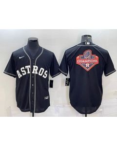 Men's Houston Astros Black 2022 World Series Champions Team Big Logo Cool Base Stitched Jersey