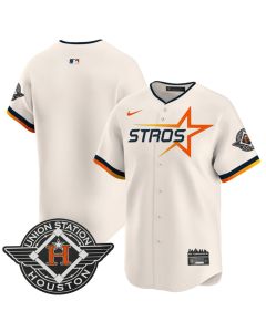 Men's Houston Astros Blank Cream 2025 City Connect Limited Stitched Baseball Jersey (Cream)