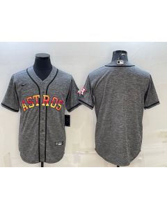 Men's Houston Astros Blank Grey Cool Base Stitched Baseball Jersey