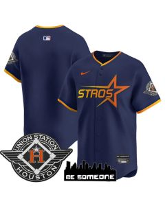 Men's Houston Astros Blank Navy 2025 City Connect Limited Stitched Baseball Jersey (Navy)
