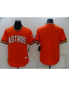Men's Houston Astros Blank Orange Cool Base Stitched Jersey