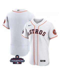 Men's Houston Astros Blank White 2022 World Series Champions Flex Base Stitched Baseball Jersey