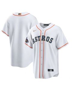 Men's Houston Astros Blank White 2023 Gold Collection With World Series Champions Patch Cool Base Stitched Baseball Jersey