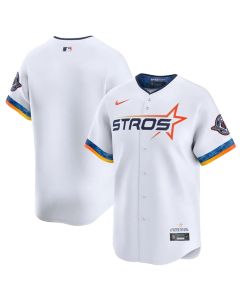 Men's Houston Astros Blank White 2025 City Connect Limited Stitched Baseball Jersey