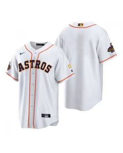 Men's Houston Astros Blank White Gold 2022 World Series Champions Stitched Baseball Jersey