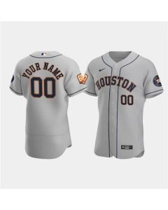 Men's Houston Astros Customized 60th Anniversary Grey Stitched Baseball Jersey