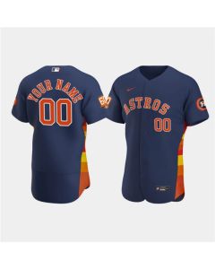 Men's Houston Astros Customized 60th Anniversary Navy Stitched Baseball Jersey
