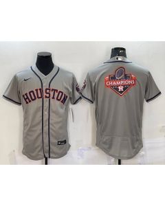 Men's Houston Astros Gray 2022 World Series Champions Team Big Logo Flex Base Stitched Jersey