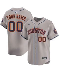 Men's Houston Astros Gray Road Limited Custom Jersey (Gray)