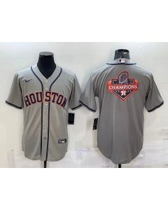 Men's Houston Astros Grey 2022 World Series Champions Team Big Logo Cool Base Stitched Jersey
