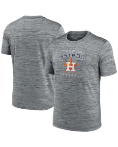 Men's Houston Astros Grey Velocity Practice Performance T-Shirt