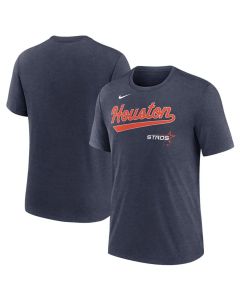 Men's Houston Astros Heather Navy 2025 City Connect Tri-Blend T-Shirt (Navy)