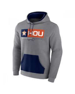 Men's Houston Astros Heathered Gray iconic Steppin Up Fleece Pullover Hoodie