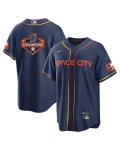 Men's Houston Astros Navy 2022 World Series Champions Team Big Logo City Connect Cool Base Stitched Jersey