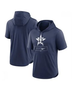 Men's Houston Astros Navy Short Sleeve Pullover Hoodie (Navy)