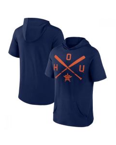 Men's Houston Astros Navy Short Sleeve Pullover Hoodie