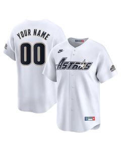 Men's Houston Astros Nike White Throwback Cooperstown Collection Limited Custom Jersey (Style 3)